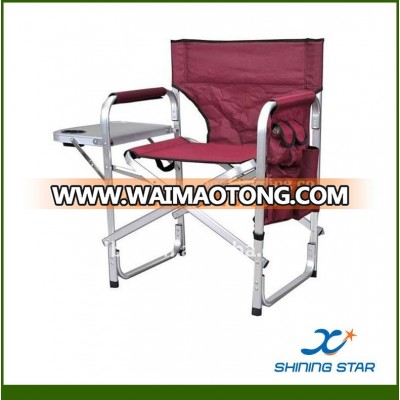 hot selling aluminum lightweight director folding chair with side table